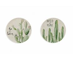 Villa d Este Home Tivoli Arte Pop Plato Decorativo Cactus, Metal