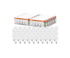 OSRAM LED Base Classic A, en forma de bombilla con casquillo E27, blanco cálido, 2700 K, 8,50 W, reemplazo para bombilla incandescente de 60 W, esmerilado , 10 x paquete de 5