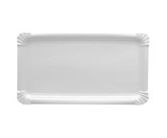Einweggeschirr & Besteck Vajilla desechable & de Cubiertos 95624 250 Juego de Plato, de cartÃ³n [FF], Rectangular, 18 x 33 cm, Colour Blanco