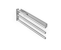 Emuca - Toallero Extensible, 3 Brazos, Colgador de Toallas para baño o Cocina, 440 mm, Aluminio, Anodizado Mate