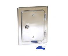 Kamino-Flam 331531 Puerta de Acero con Llave para Chimenea, Inoxidable, Plata, 4x28.5x22.5 cm
