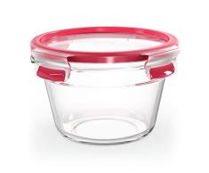Emsa Clip&Close - HermÃ©tico de Cristal redondo de polipropileno, higiÃ©nico, no retiene olores ni sabores 100% libre de BPA, apto para congelador y microondas, apto para lavavajillas