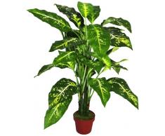 Geko 100 cm 1 pieza Artificial Aglaonema extra grande Costatum planta