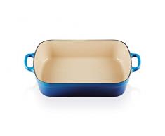 Le Creuset Bandeja asadora de hierro fundido, 33 cm, 4, 6 L, Todas las fuentes de calor incluso Inducción, Azure, 20184332202422