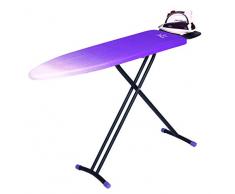 Jata Hogar TP500 Tabla De Planchar Ajustable En Altura Y Plegable, Metal, Negra/Morada, 139 X 37 X 14 Cm