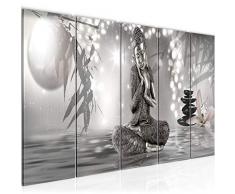 503455c - Imagen de Buda Feng Shui (200 x 80 cm, lienzo de fieltro, formato XXL, 5 piezas, fabricado en Alemania, listo para colgar)