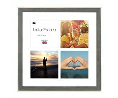 Inov8 16 x 40,64 cm Insta-Frame Austen Marco para Instagram 4/de Estampado a Cuadros de Fotos con paspartú Blanco y Blanco con Borde, Gris Plateado