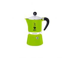 Bialetti Rainbow Cafetera Italiana Espresso, 3 Taza, Aluminio, Verde, 3 Tazas
