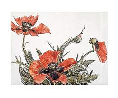 Demuth Red Poppies - Pintura de acuarela sin marco para pared, diseÃ±o de amapolas rojas
