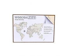 WOODEN.CITY Mapa del Mundo (talla XL) Puzzle de Madera 120 cm x 80 cm