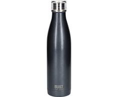 Built C000837 - Termo de agua (acero inoxidable, con tapa antigoteo), color plateado, color gris oscuro, tamaÃ±o 740 ml