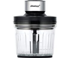Steba Picadora MG 400 con Recipiente de Cristal, Volumen 2 L, 4 Cuchillas de Acero Inoxidable, 2 velocidades, pies de Goma Antideslizantes, Piezas aptas para lavavajillas,