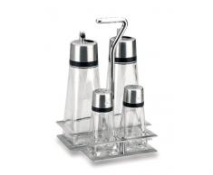 Lacor - 6246 - Vinagrera Cuadrada HiperLux 4 Piezas Con Soporte