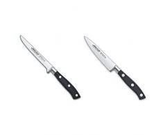 Arcos Serie Riviera, Cuchillo Deshuesador, Pom Color Negro + Serie Riviera, Cuchillo Mondador, Hoja De Acero Inoxidable Forjado Nitrum 100 Mm, Mango De Polyoxymethylene, Pom Color Negro