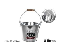 CM 107789 Cubo Enfriador Cerveza, Redondo, 8 litros, con Aidor, Plastico, Multicolor
