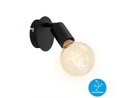 Briloner Leuchten Foco de pared, retro/vintage, cabezal giratorio e inclinable, E27, máx. 60 W, metal, negro