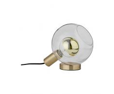 Paulmann Leuchten 79727 Neordic Esben - LÃ¡mpara de mesa LÃ¡mpara de mesa para lÃ¡mpara E27 de mesita de noche, color transparente y latÃ³n cepillado, 230 V, sin bombilla de cristal