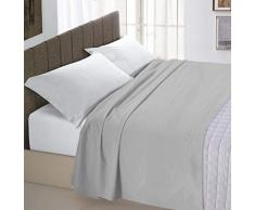 Italian Bed Linen Max Color Sábana Encimera, 100% Algodón, Gris Luminoso (Ral 7035), 180x300 cm