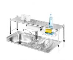 Maximex EstanterÃ­a para fregadero Expando - avec support dessuie-tout, Metal cromado, 69-116 x 27 x 21 cm, Cromo