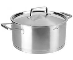 LACOR Foodie Cacerola con Tapa, Acero Inoxidable, Gris, 28 cm