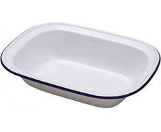IBILI Fuente Rectangular 15 CM, Stainless Steel, Blanco y Azul, 18x14x4 cm