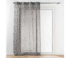 Douceur dInterior, Visillo con Ojales (140 x 240 Cm) Pandora Negro, Vela arenada Estampada