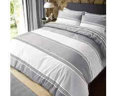 Sleep Down - Juego de Funda nórdica para Cama de Matrimonio, algodón, Color Gris