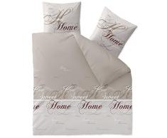 CelinaTex Touchme Sarah Ropa de Cama AlgodÃ³n Palabras Beige marrÃ³n Blanco 200 x 200 cm