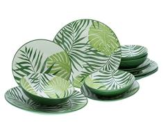 CreaTable, 25860 Tropicana - Juego de vajilla (12 piezas), color verde