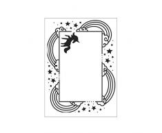 Darice A6, Carpeta de EstampaciÃ³n, Plantilla Unicorn and Rainbow Border, Transparante