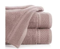 Eurofirany Carlo Juego baÃ±o, Toalla de Sauna con patrÃ³n â Absorbente, 100% algodÃ³n, 580 g/m2, 3 y 6 Unidades, Rosa Claro, 50 x 90 cm