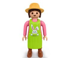 Lechuza Figura XXL, diseño de Jardinera, Color Rosa y Verde