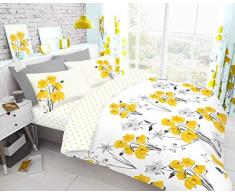Gaveno Cavailia - Juego de Cama con Funda de edredÃ³n y Fundas de Almohada, Estampado de Amapolas, polialgodÃ³n, Color Amarillo, tamaÃ±o King