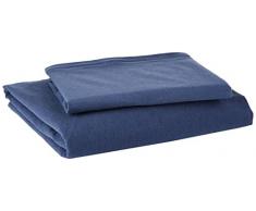 AmazonBasics - Juego de cama de franela con funda nórdica - 135 x 200 cm/50 x 80 cm x 1, Azul marino