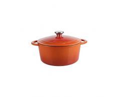 Sitram Tradifonte 712573 - Cacerola, de acero fundido esmaltado, 5 litros, naranja y blanca