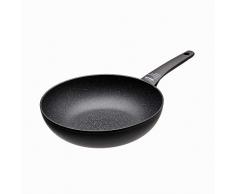 Moneta Yes (Zeus 2.0) Wok, Aluminio Antiadherente Reforzado, Color Negro, para todo tipo de cocinas incluida inducciÃ³n, 28 cm