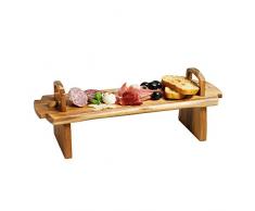 Artesà Expositor de Alimentos Elevado, Tabla de Servir de Madera para Tabla de Quesos y Comida, Tartas, Postres, Pasta y Buffets, 37 x 12 x 13 cm
