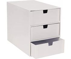 Bigso Box of Sweden Cajonera pequeña para documentos y material de oficina â Organizador de documentos con 3 cajones â Caja con cajones de tablero de fibras y papel â blanco