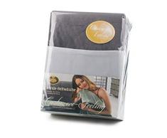 Gözze - Ropa de cama reversible, Tacto de cachemira, Funda nórdica: 135 x 200 cm, Funda de almohada: 80 x 80 cm, Microfibra - Gris antracita/Plateado