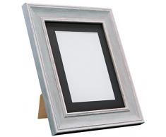 Frames by Post Marco de Fotos Vintage Scandi, Distressed Blue with Black Mount, 30 x 40 cm Image Size 12 x 10 Inch