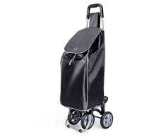 Metaltex Trillium - Carro de Compra con 4 ruedas, Negro, 50 Litros