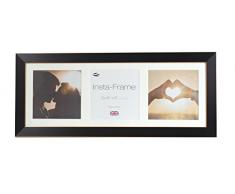 Inov8 21 x 20,32 cm Insta-Frame Marco para Instagram 3/de Estampado a Cuadros de Fotos con paspartú Blanco y Blanco con Borde, 2 Unidades, Madera de Fresno/con Borde Plateado