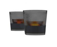 Host Copas de enfriamiento para whisky, bourbon y whisky, enfriador de gel congelador, vasos de doble pared, 9 oz (266 ml), juego de 2, humo