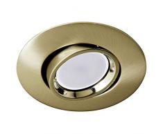 Wonderlamp Foco empotrable techo ROUND II color oro viejo (Ojo de buey basculante 45º). Inlcuye bombilla LED 8W neutra (4200K). 702 Lm. MÃnimo consumo. Diámetro 10 cm.