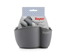 Rayen Gris Organizador Resistente y Flexible | para Doble Fregadero, Polietileno, Medida: 12,5 x 9,5 cm