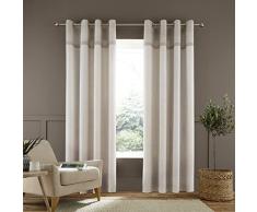 Catherine Lansfield Melville Woven Texture - Cortinas con Ojales (66 x 72 Pulgadas), Color Natural