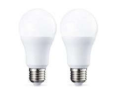 AmazonBasics Bombilla LED Esférica E27, 10W (equivalente a 75W), Blanco FrÃo - 2 unidades