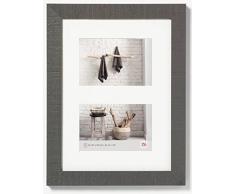 Walther Home, Marco Multifoto De Madera Para 2 Fotos, HO215D, 27.4 x 35.9 cm, Gris