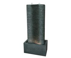 Dehner Muro - Fuente de jardÃn con iluminación LED, Aspecto de Piedra, Aprox. 80,5 x 37 x 22,5 cm, polirresina, Color Gris Oscuro
