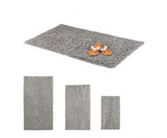 Relaxdays Alfombra Baño Antideslizante y Mullida, Algodón, Gris, 100 x 60 cm